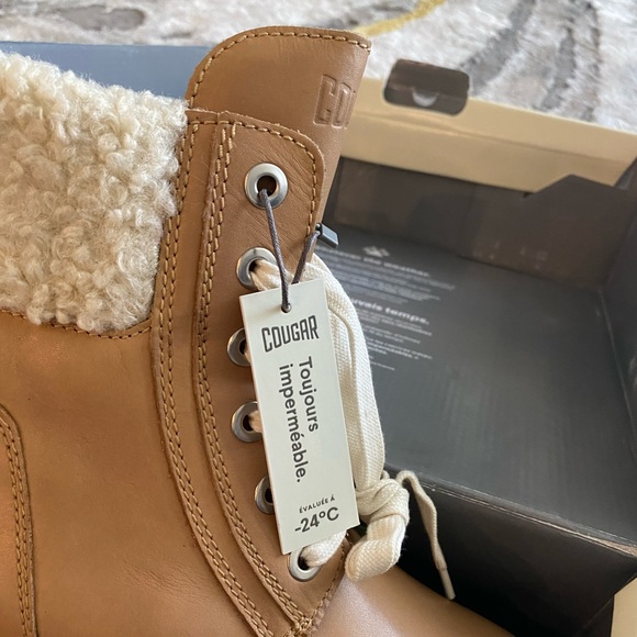 NWT COUGAR Caramel Waterproof Leather Stella Lined Boots - Picture 10 of 14